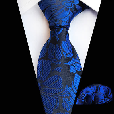 2Pcs Men's Garden Leaves Floral Necktie Set