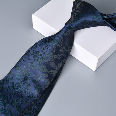 MidnightBlue Men's Novelty Leaves Botanical Necktie