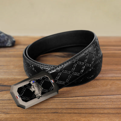 Men's DIY Lion King Automatic Buckle Leather Belt