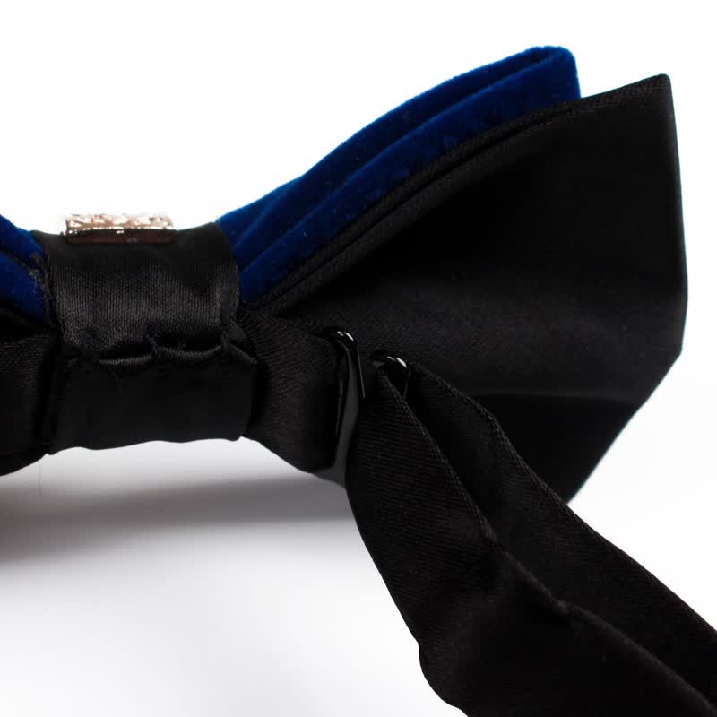 Men's Rhinestone Patchwork Velvet Bow Tie