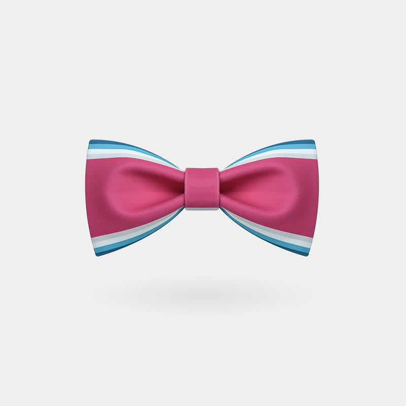 Men's Pink & Green Stripe Bow Tie