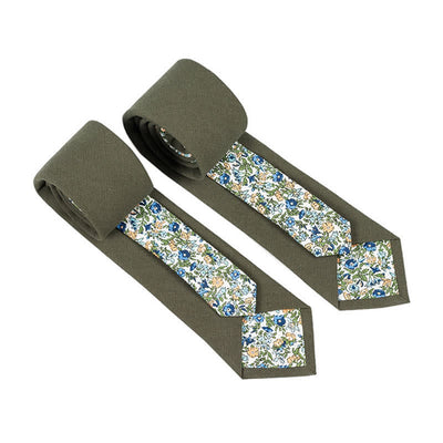 Men's Novel Plaid Floral Patchwork Necktie