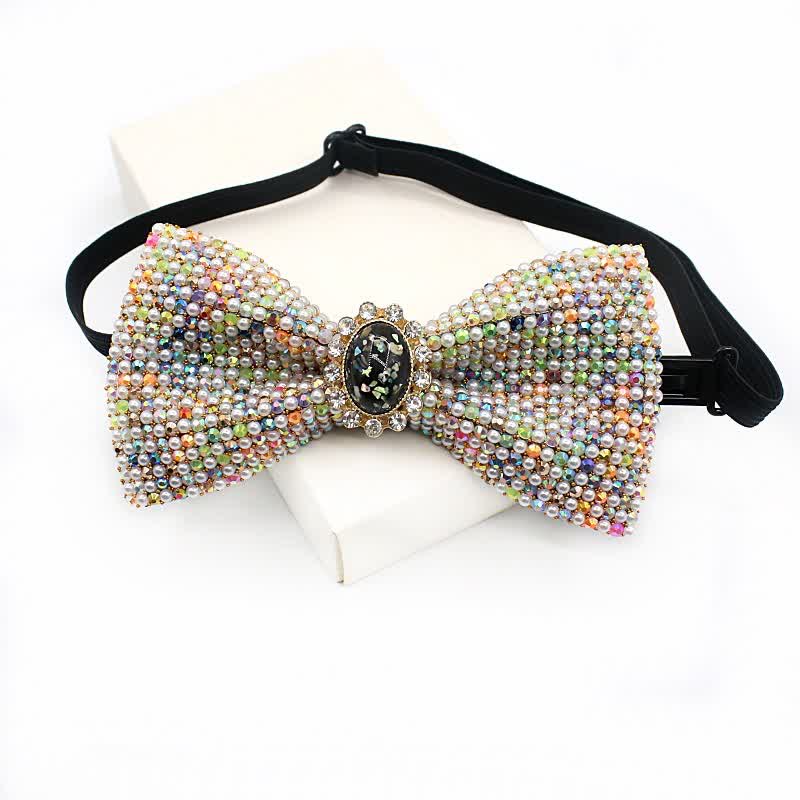 Men's Natural Stone Colored Beads Bow Tie