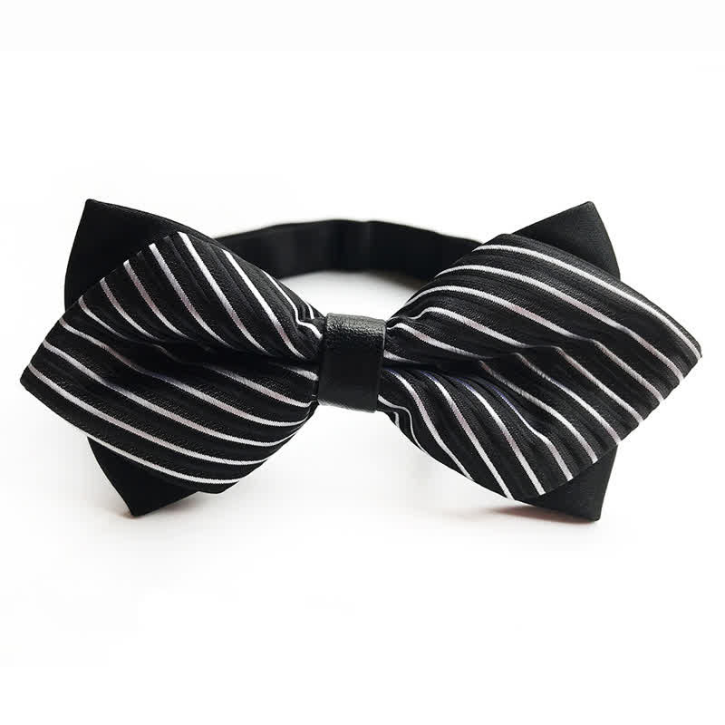 Men's Classic Striped Pointy Bow Tie