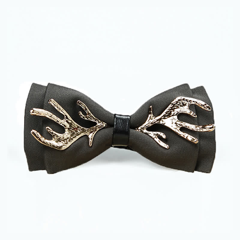 Men's Metal Deer Antler Decoration Bow Tie