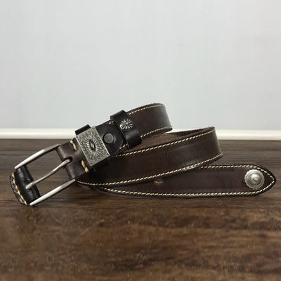 Decorative Square Buckle Rivet Jeans Leather Belt