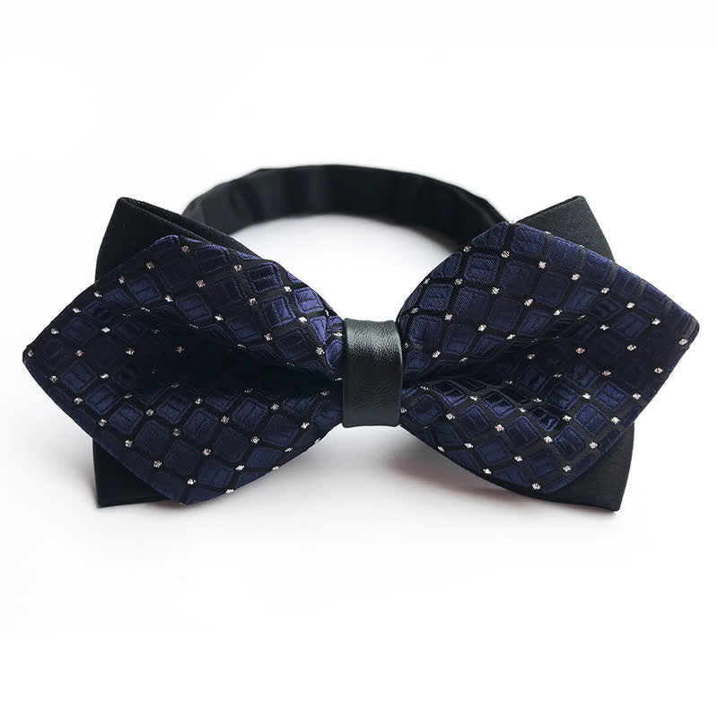 Men's Dotted Diamond Double-layer Pointy Bow Tie