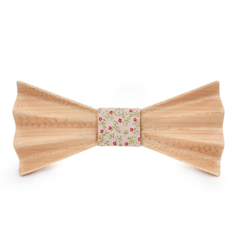 Men's Burlywood Stereo 3D Folded Wooden Bow Tie