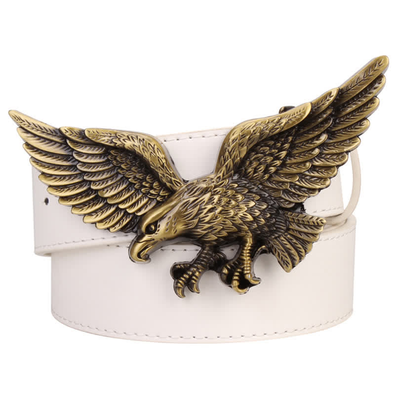 Men's Personality Large Flying Eagle Buckle Leather Belt