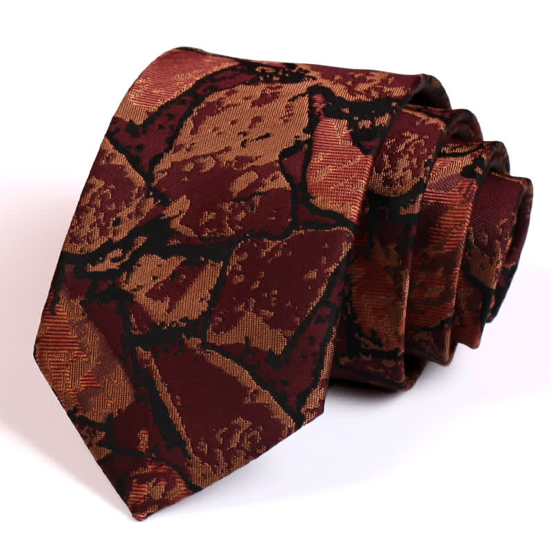 Men's Coffee Abstract Graphic Necktie