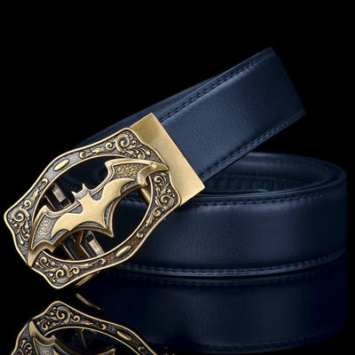Men's Bat Hollow Buckle Leather Belt
