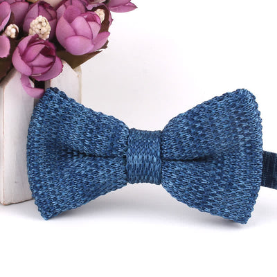 Men's Rustic Leisure Tie-dye Knitted Bow Tie