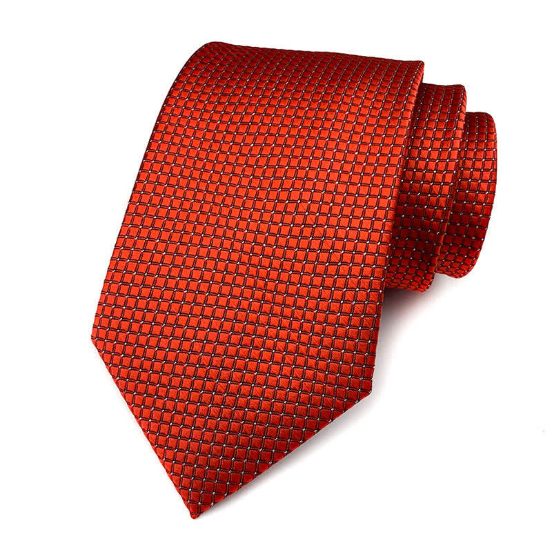 Men's Solid Color Subtle Checked Office Necktie