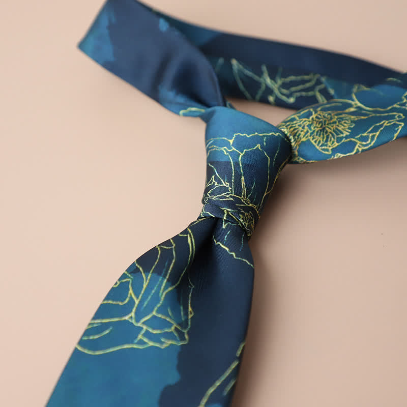 Men's Retro Elegant Neckwear Floral Pattern Necktie