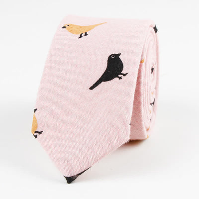 Men's Love Is A Bird Printed Cotton Necktie