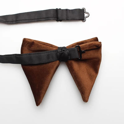 Men's Solid Color Velvet Oversized Pointed Bow Tie