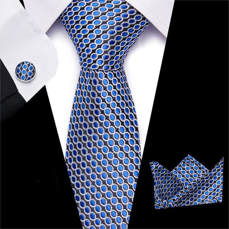 3Pcs Men's Oval Dots Necktie Set