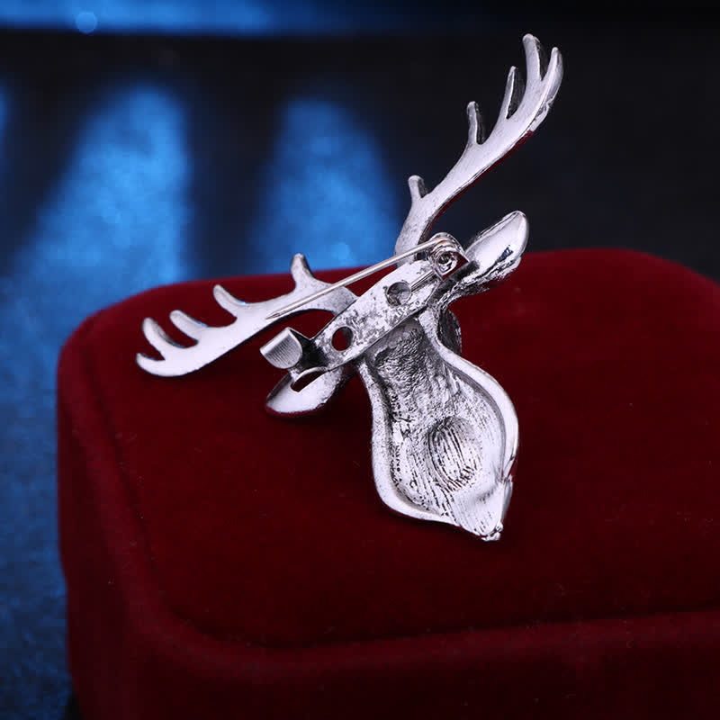 Men's Majestic Blue Gem Deer Brooch