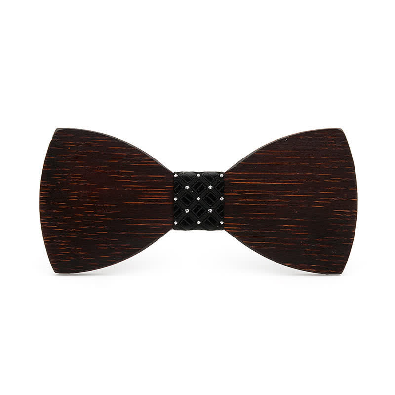 Men's Novelty Black Wooden Bow Tie