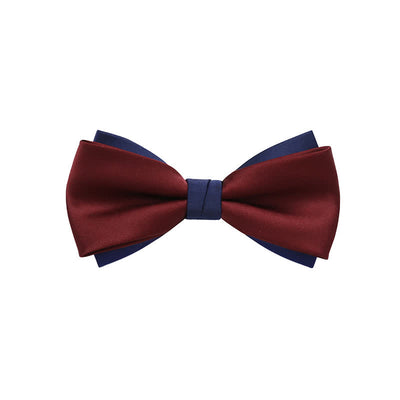 Men's Double-Layers Color Clash Bow Tie