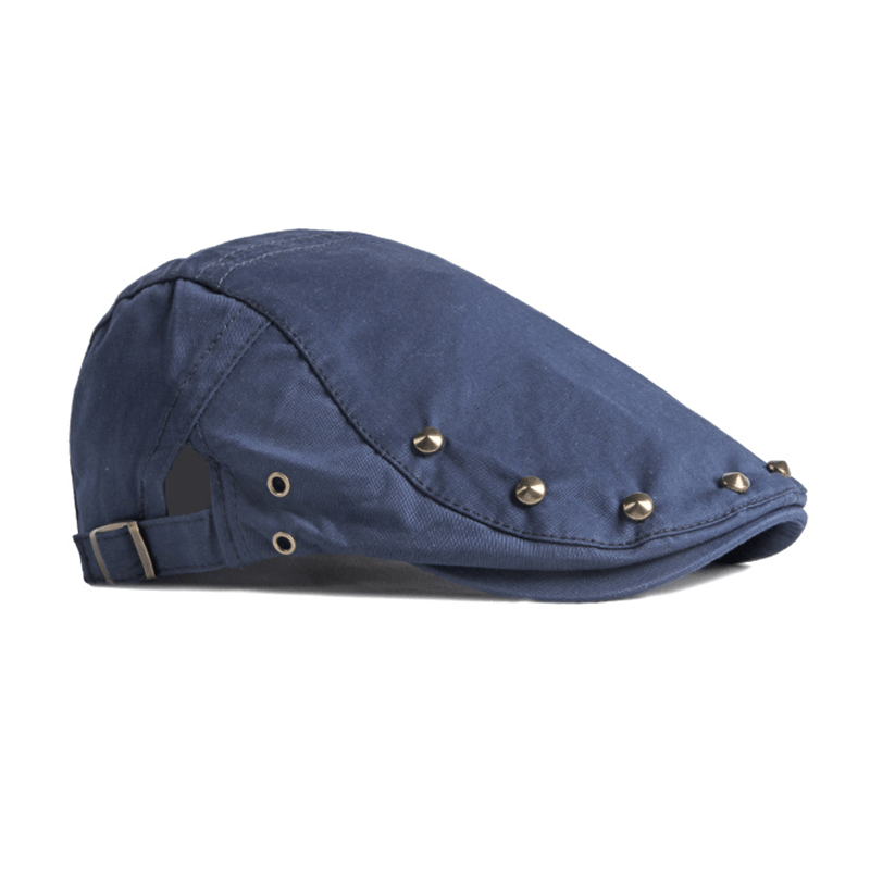 Hip Pop Rivet Cotton Flat Cap Beret