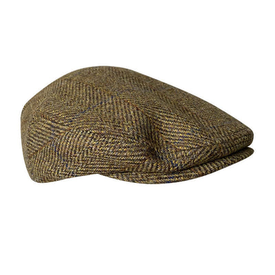 Tweed Herringbone Plaid Beret Flat Cap