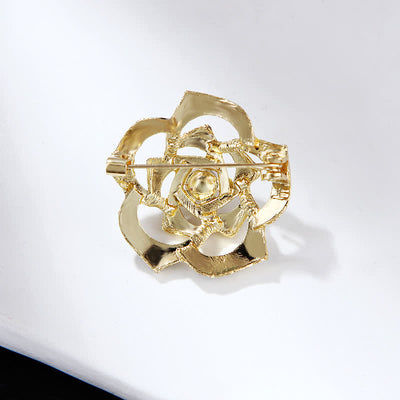 Women's Decorative Hollow Camellia Brooch