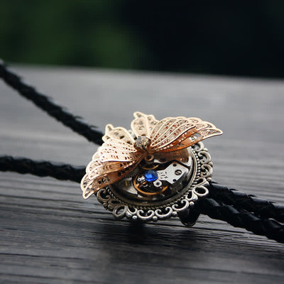 Steampunk 3D Butterfly Pendant Bolo Tie