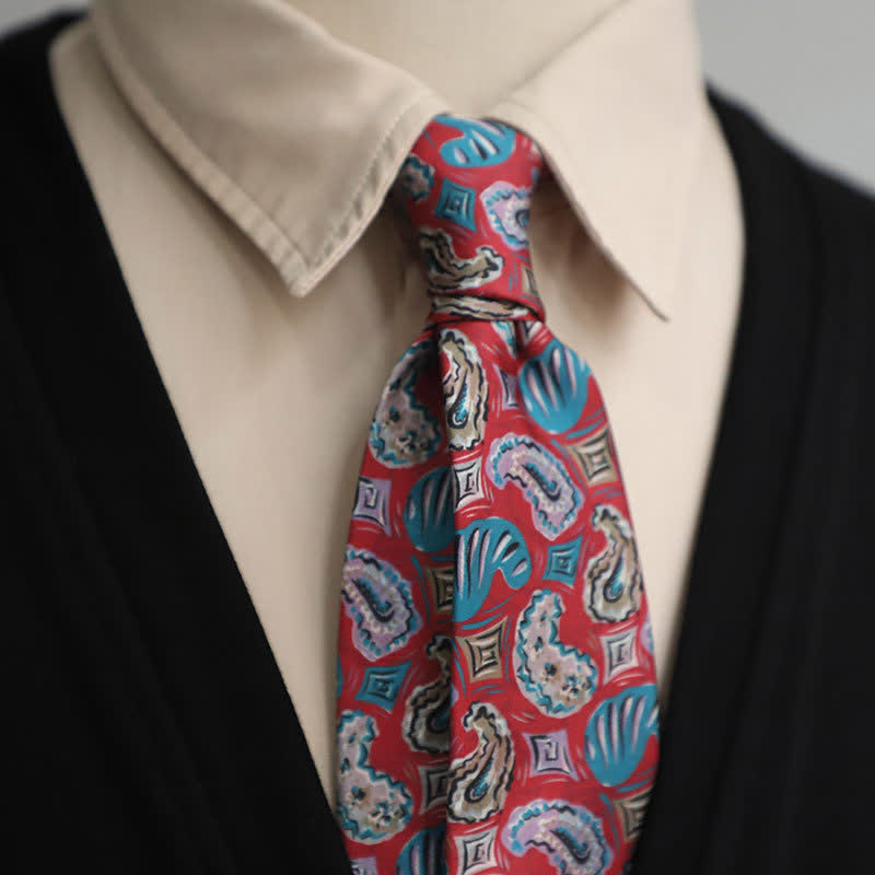 Men's Pink & Blue Paisley Prints Necktie