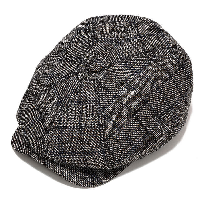 Classic Newsboy Flat Cap with Earflap Beret