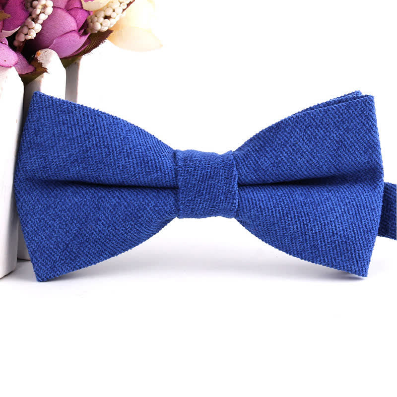 Men's Suede Solid Candy Color Formal Bow Tie