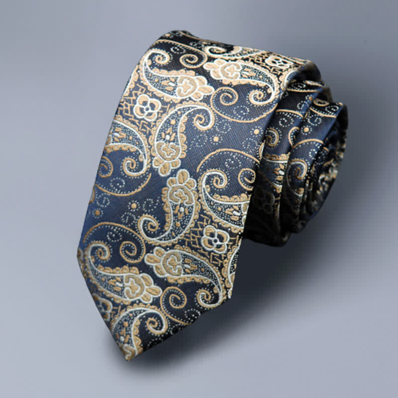 Navy Blue Men's Exotic Paisley Necktie