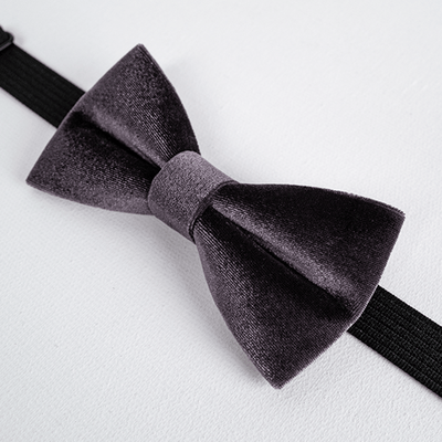 Men's Dark Purple Solid Color Velvet Bow Tie
