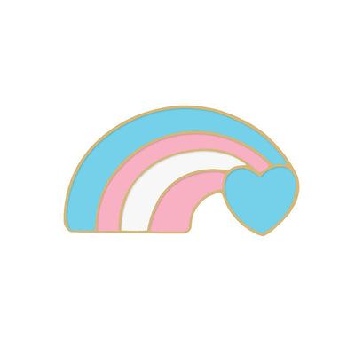 6Pcs Pride Day Pink & Blue Rainbow Flag Brooch