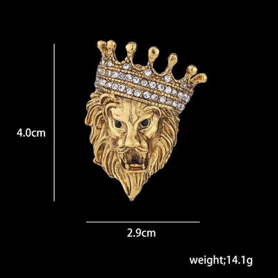 Men's Lordly King Lion Brooch