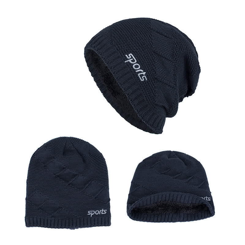 Casual Winter Solid Color Pile Knitted Hat