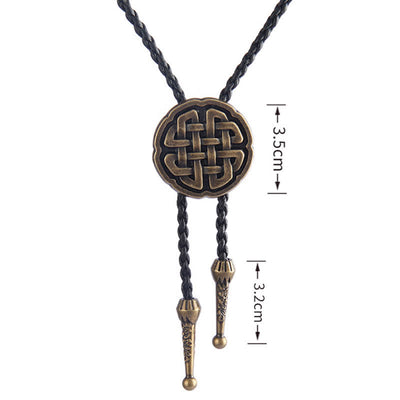 Viking Celtic Knot Round Pendant Bolo Tie