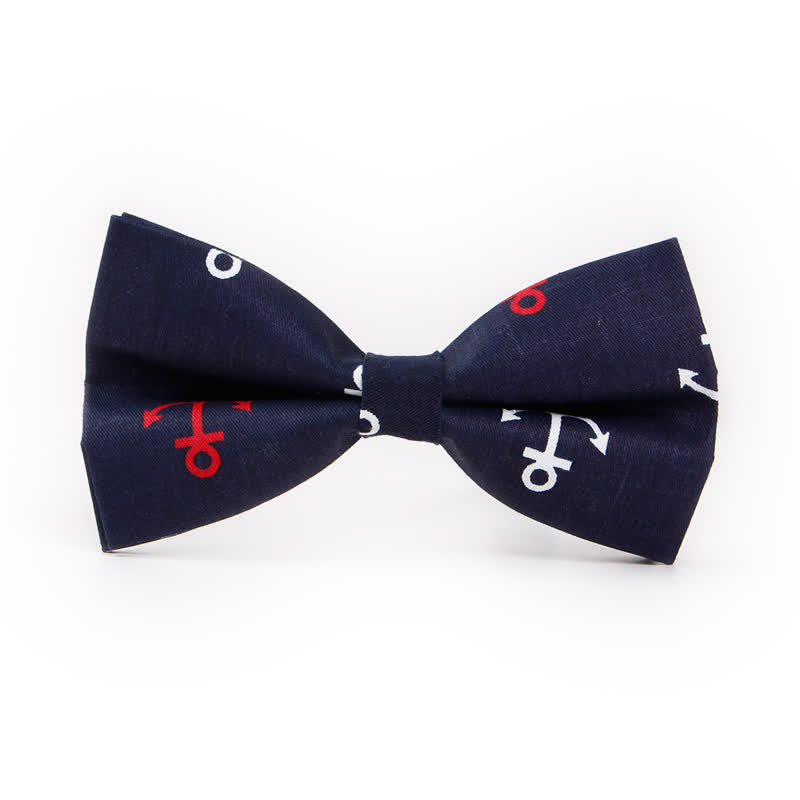 Men's Repeating Ship Anchor Motifs Bow Tie