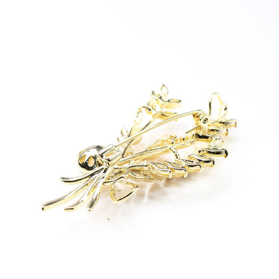 Women's Dazzling Pearl Zirconia Wheat Brooch