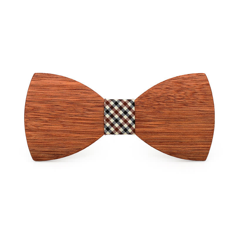 Men's Vintage Begonia Wooden Bow Tie