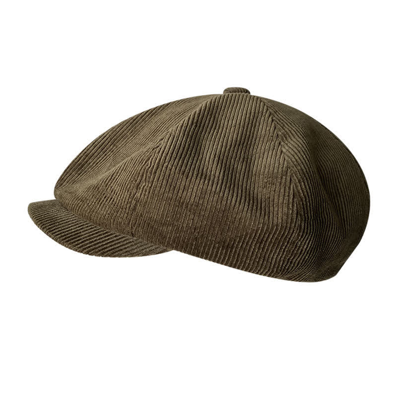 Outdoors Corduroy Octagonal Newsboy Beret Cap