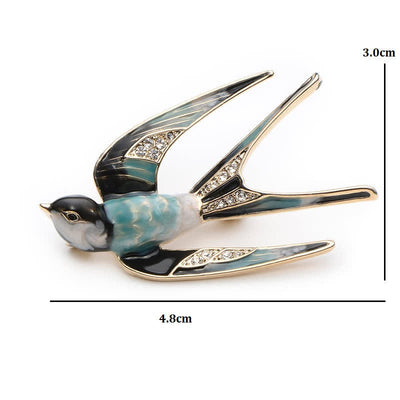 Women's Cute Enamel Swallow Brooch