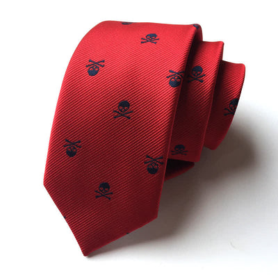 Men's Halloween Skeleton Cross Bones Necktie