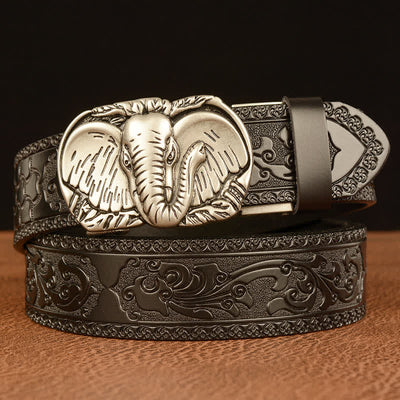 Men's Big-Eared Elephant Leather Belt