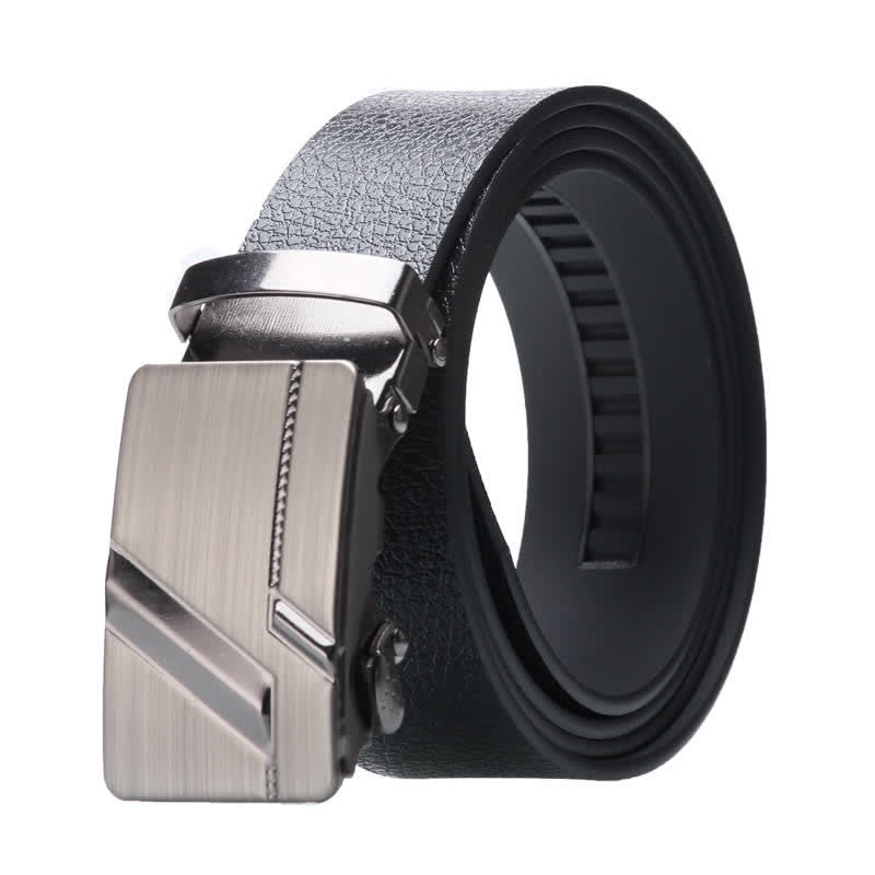 Men's Business Automatic Buckle Black Leather Belt