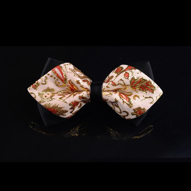 Men's Floral Rose Pointy Tuxedo Bow Tie