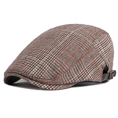 Classic Plaid Beret Cabbie Flat Cap