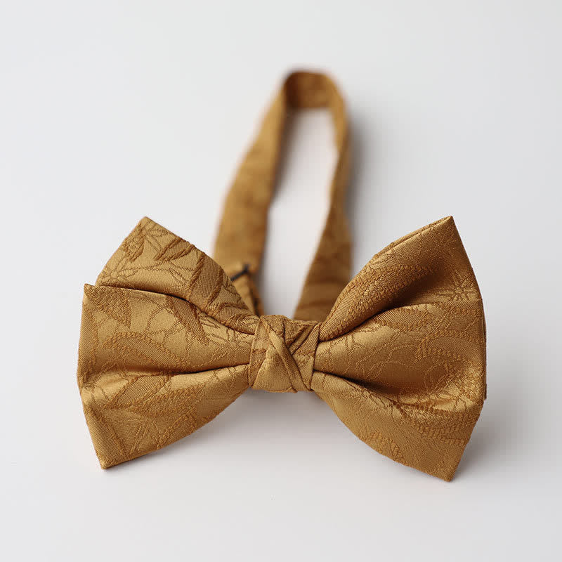 Men's Vintage Novelty Leaves Pattern Bow Tie