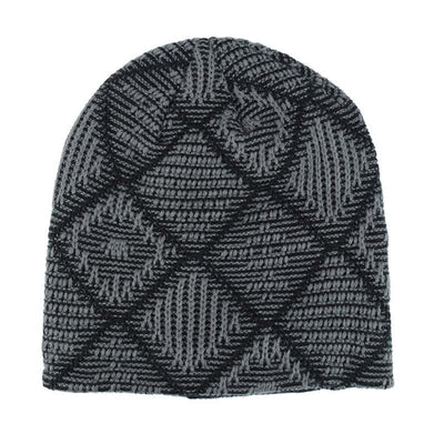 Elastic Skiing Plaid Pattern Beanie Knitted Hat