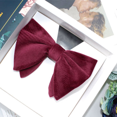 Men's Gentleman Oversize Droopy Velvet Bow Tie